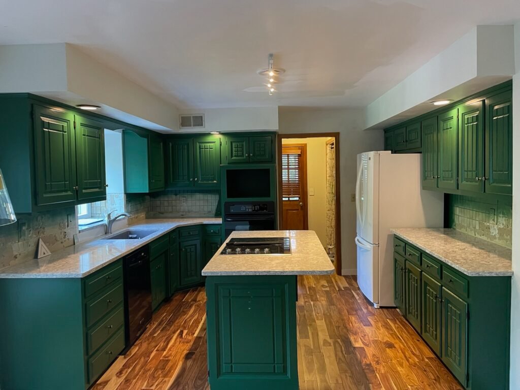 joe fletcher painting forest green cabinets with hardwood floor kitchen cabinets painting