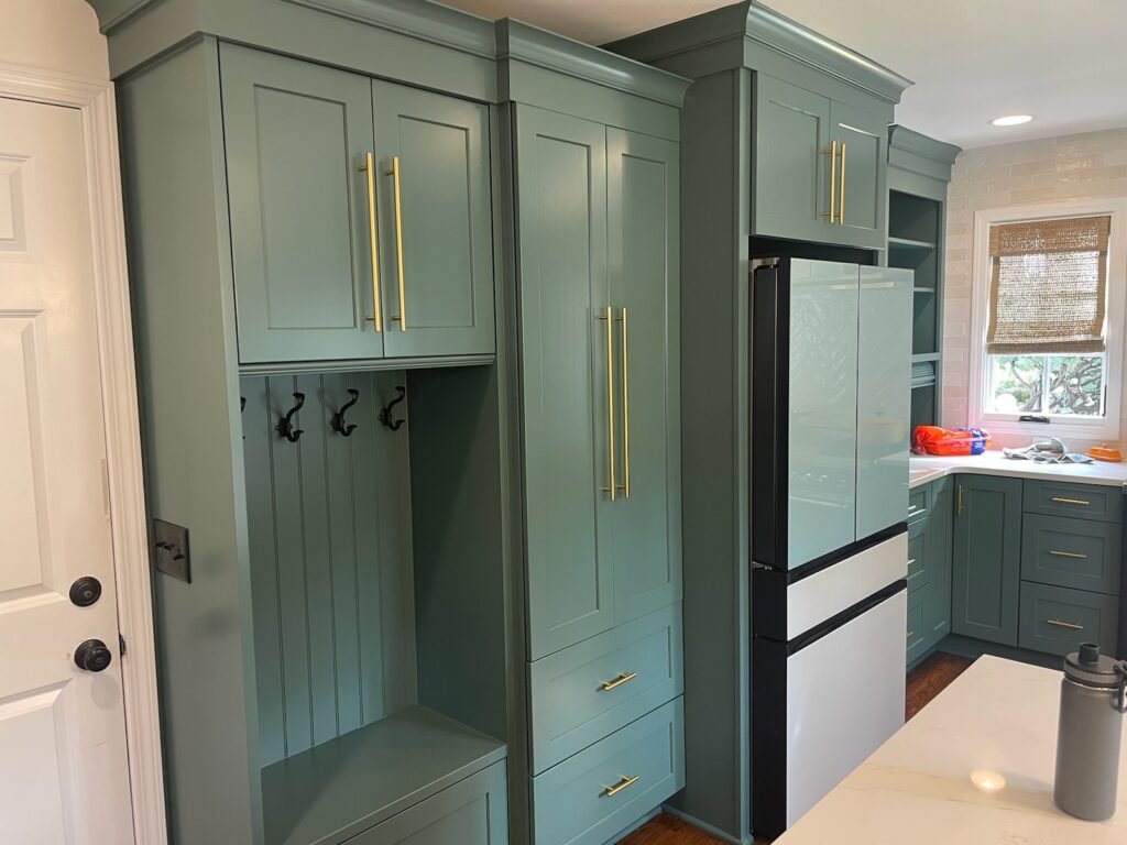 joe fletcher painting painted kitchen cabinets seafoam blue painted cabinets white counters